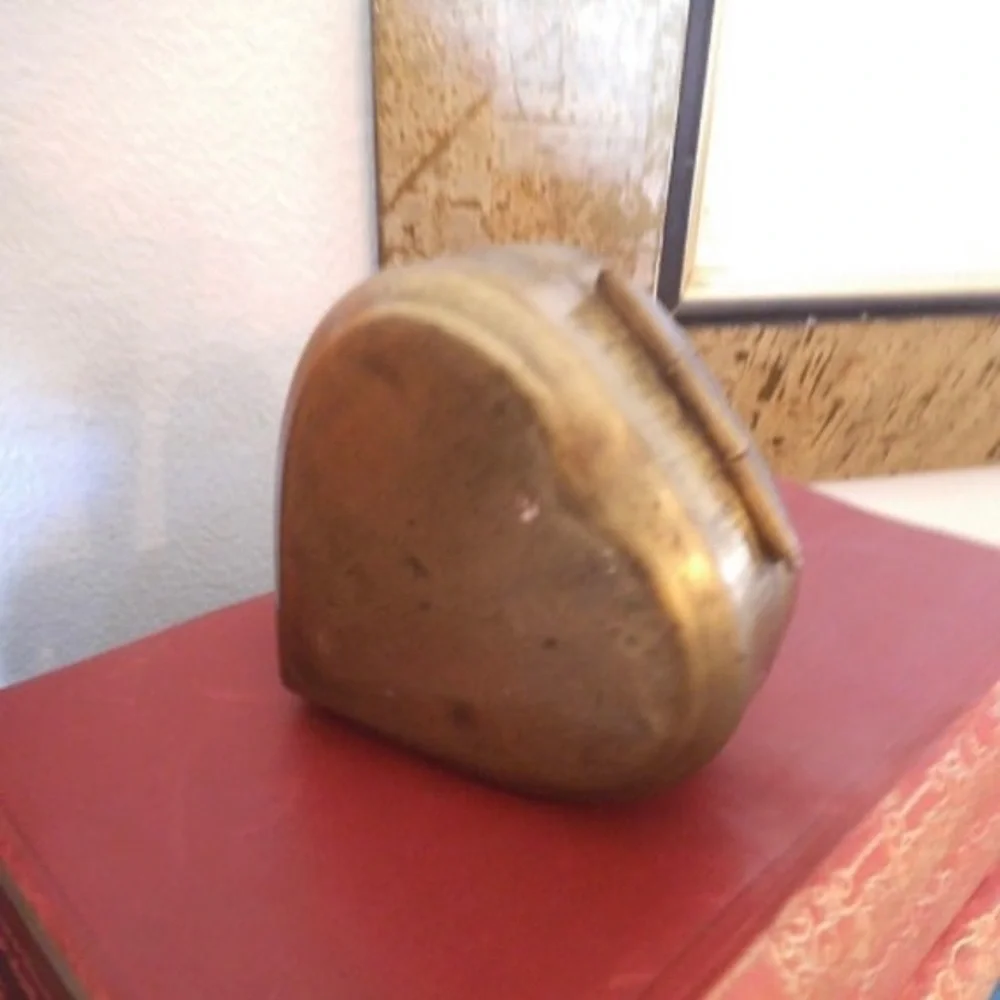Vintage Angel Heart box Cupid Trinket Romantic Cottagecore Brass Ring Gift